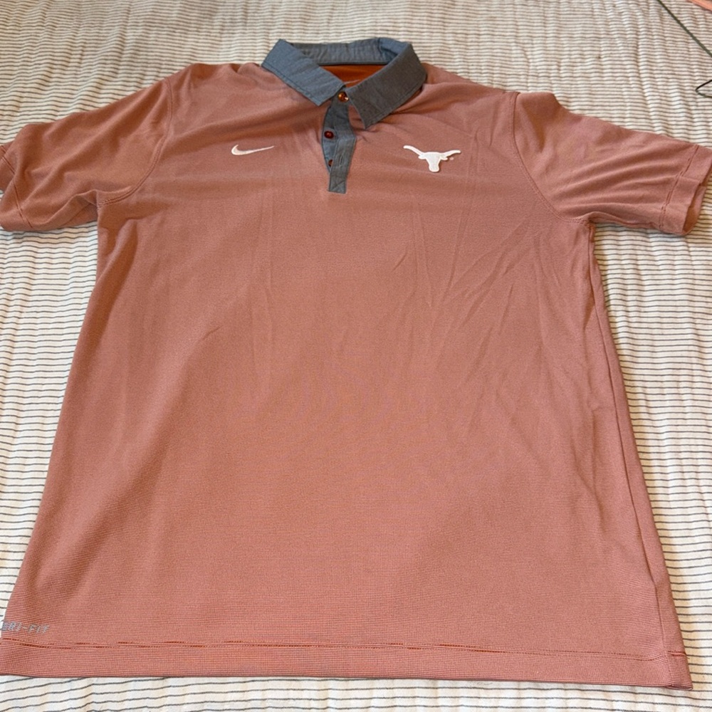 Nike dry fit university of Texas polo size large